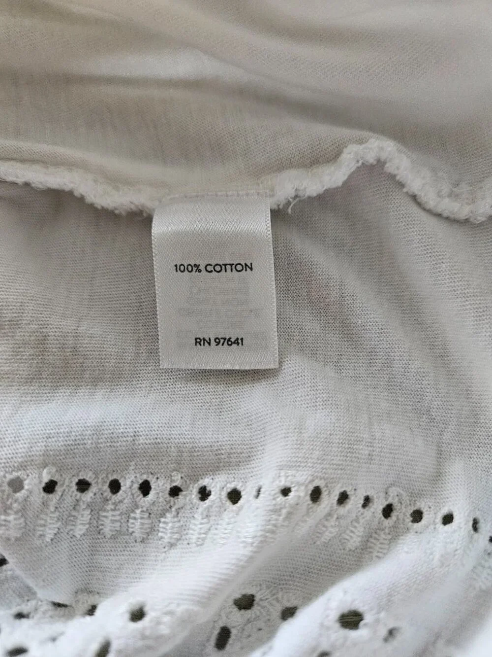 j jill White Eyelet Cotton Tank - large - Picture 4 of 6